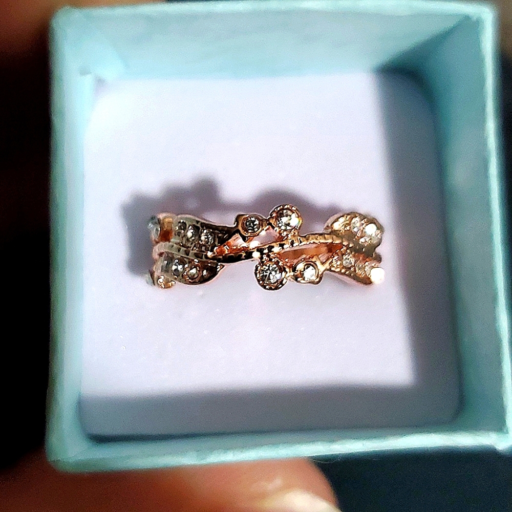 Rose Gold and Crystal Ring